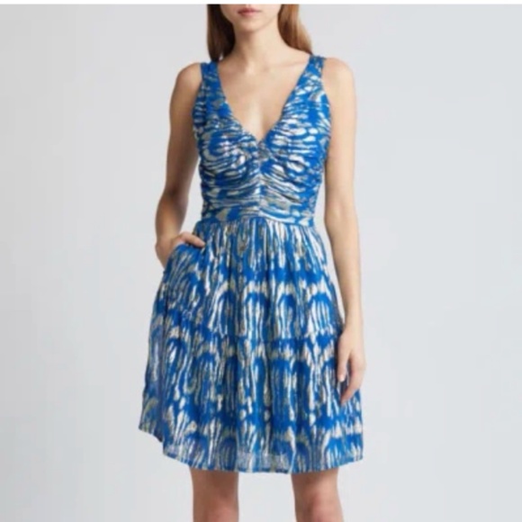 CIEBON Mai Fit & Flare Dress in Blue - Picture 1 of 6